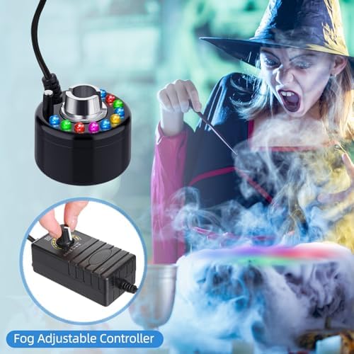Maitys 2 Pcs Ultrasonic Fog Machine with LED Lights