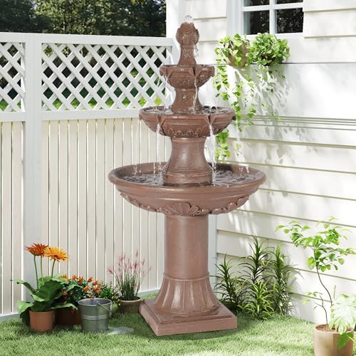 TOBYUL Italian Style 3-Tier Freestanding Water Fountain