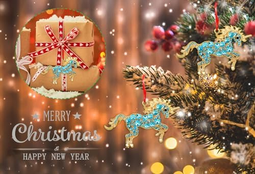 D24TIME Teal Unicorn Christmas Ornament 2025 Metal Decor
