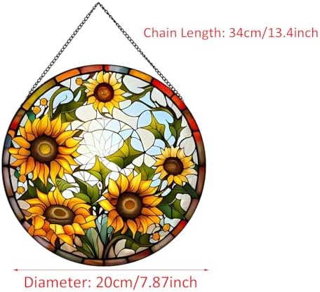 Sunflower Stained Glass Suncatcher 20cm Window Hanging