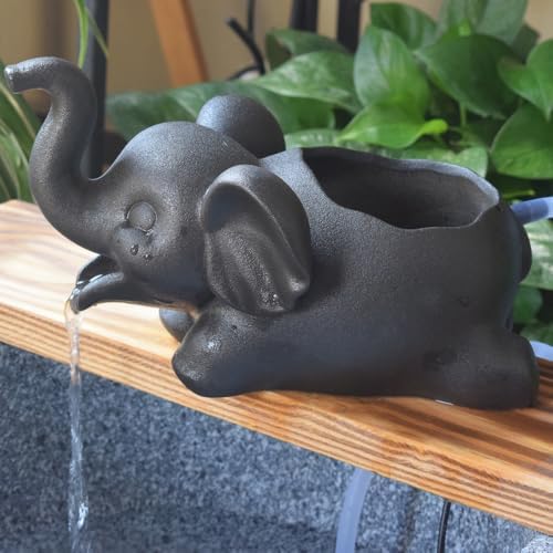 Outdoor Garden Fountain Spitter Elephant Ceramic Water Feature
