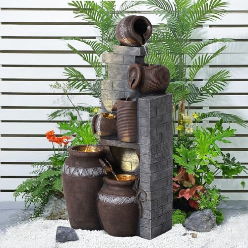 MAIBH Outdoor Water Fountain with LED Lights
