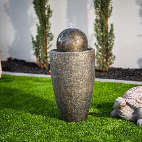 XBrand 2598 H Modern Stone Textured Water Fountain with LED Lights