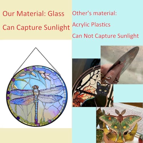Stained Glass Dragonfly Window Hanging Decor - C Style