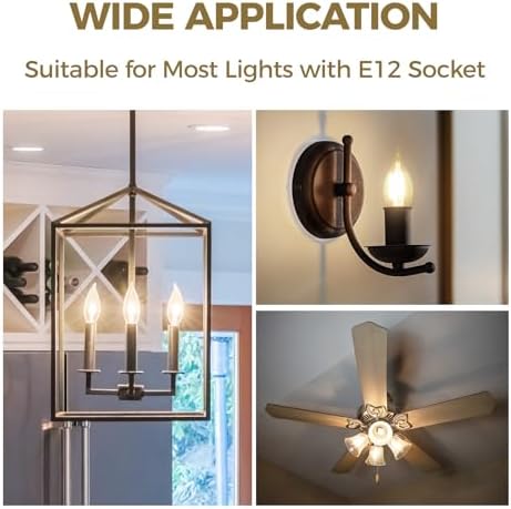 Hizashi E12 Candelabra LED Bulbs 12 Pack
