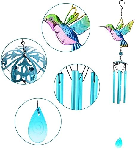 Kenpiko Hummingbird Wind Chimes 26 Inch Decorative Chimes