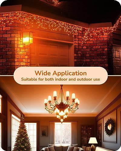 EDISHINE Halloween C35 Orange Dimmable LED Bulbs 6 Pack