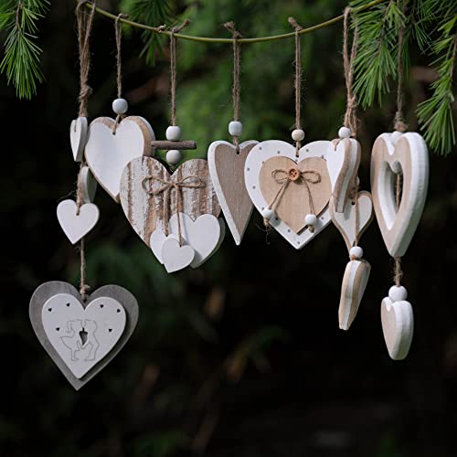 SunAndBeam Heart Shaped Wooden Hanging Decorative Ornament