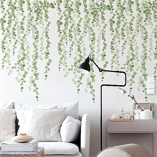 Sacinora Hanging Green Vine Leaves Wall Sticker