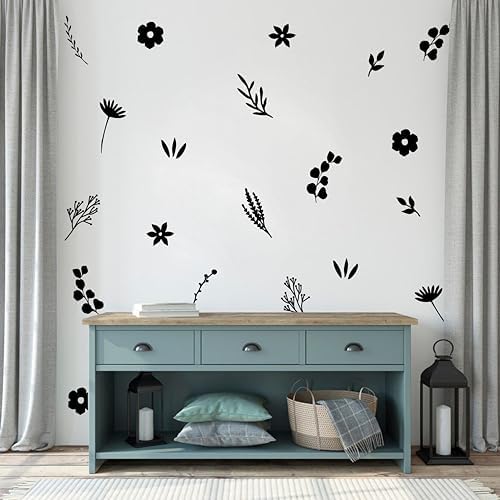 Wildflower Wall Decals Botanical Art for Kids Room