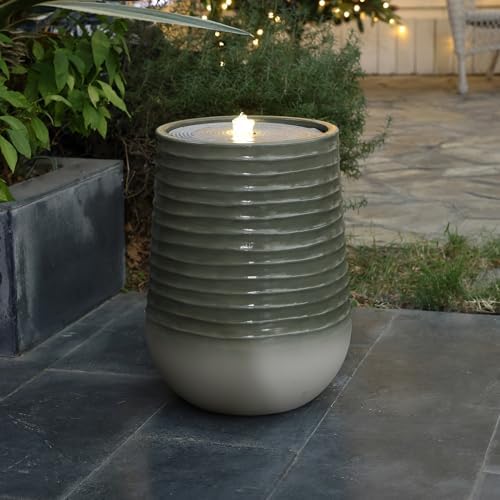 LuxenHome 20 Inch Water Fountain with LED Light