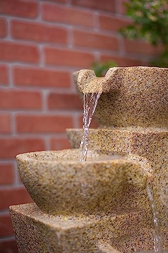 Veneto 26 Inch Three Bowl Cascading Waterfall Fountain with LEDs