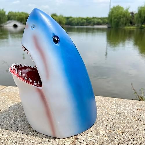 Jxueych Scary Shark Head Outdoor Decor 7 Inches