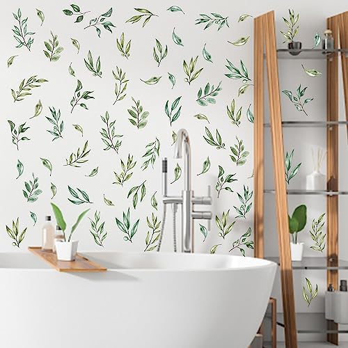 Green Leaves Wall Stickers Boho Botanical Tree Leaf Wall Decals