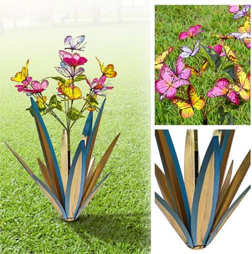 TOMBABY Blue Waterproof Butterfly Garden Sculpture 2pcs