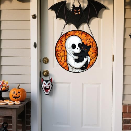 Halloween Stained Glass Window Hanging Suncatcher 1