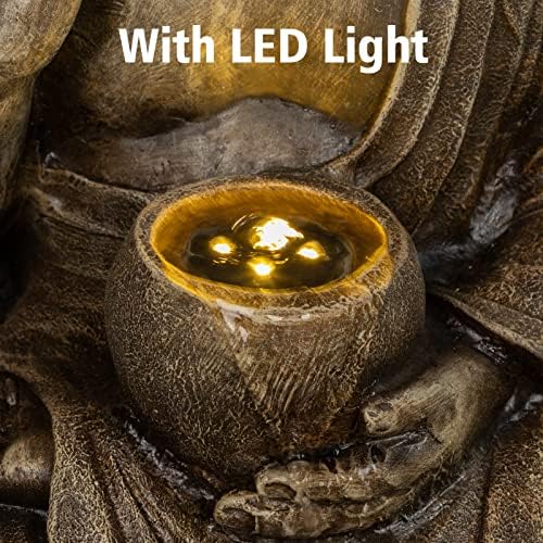 Ferrisland Buddha Waterfall Fountain Gold 276 Inch H