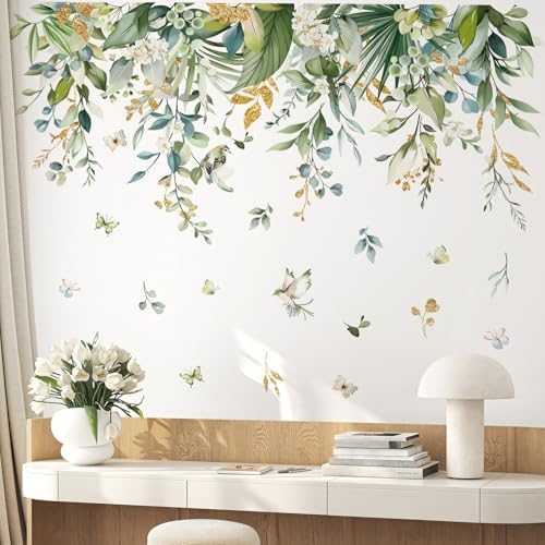 Wondever Tropical Leaf Wall Stickers Peel and Stick Decor