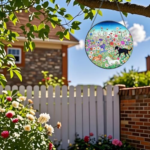 Stained Glass Window Hanging Wildflowers Suncatcher 8