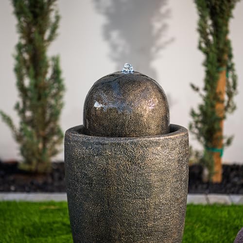 XBrand 2598 H Modern Stone Textured Water Fountain with LED Lights