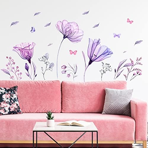Removable Giant Purple Violet Flower Wall Decal Art