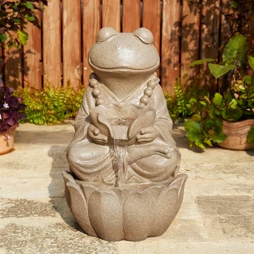 Glitzhome Outdoor Frog Statue Decor 22 H Zen Style