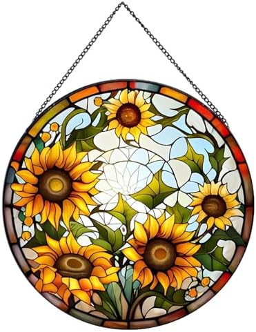 Sunflower Stained Glass Suncatcher 20cm Window Hanging