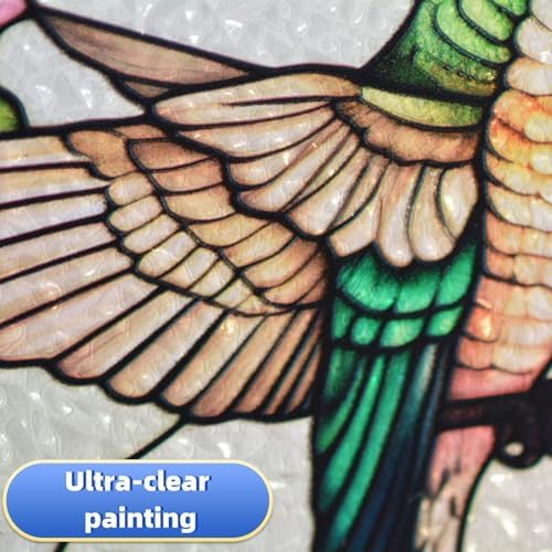 Cute Handmade Hummingbird Stained Glass Window Hanging