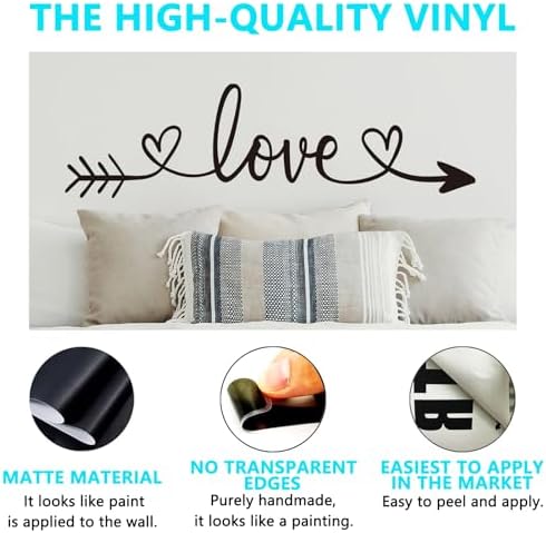 AnFigure Love Quotes Wall Stickers - Inspirational Vinyl Art for Couples