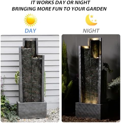 Modern Outdoor Fountain with LED Lights
