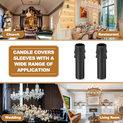 PATIKIL 35 Inch Candle Socket Covers 10Pcs E12 Chandelier Drip Sleeves