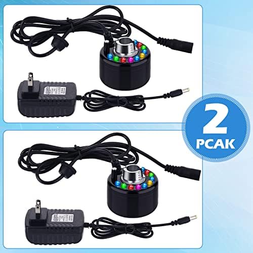 2 Pcs Halloween Mist Maker Fogger with LED Lights