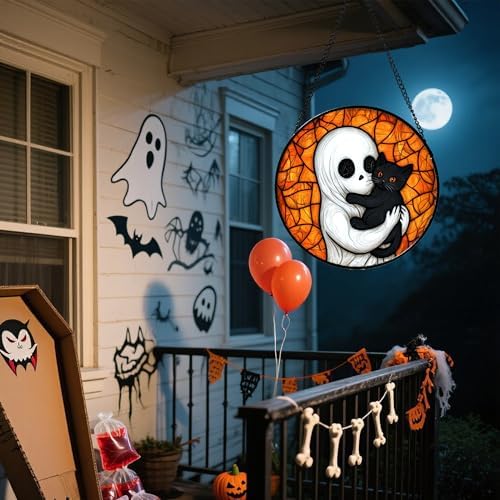 Halloween Stained Glass Window Hanging Suncatcher 1