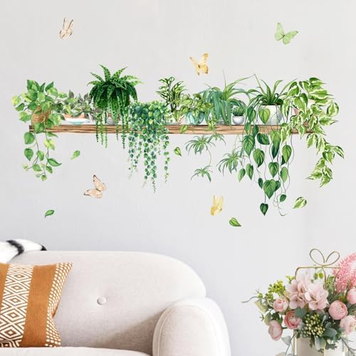 Yovkky Tropical Plants Wall Decals for Kids Bedrooms