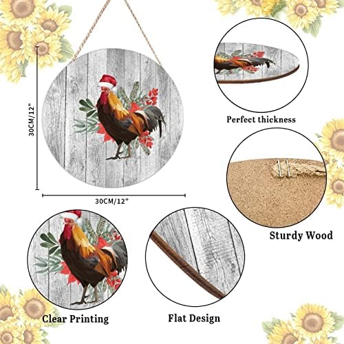 Funny Farm Animal Christmas Door Hanger Wood Wreath