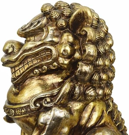 ZOEJADE 21 Inch Large Resin Guardian Lion Outdoor Decor