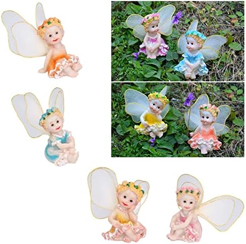 Zerodis Miniature Fairy Statues for Garden Decor 4Pcs Set