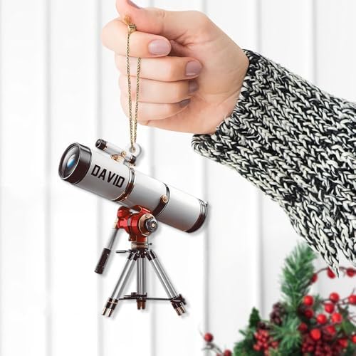 Personalized Telescope Christmas 2D Ornament for Kids
