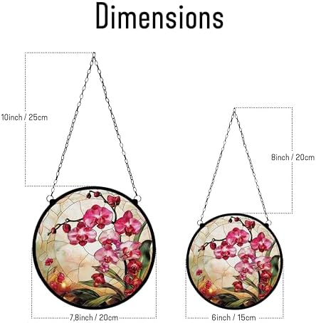 Pink Orchid Stained Glass Suncatcher 78 Inch