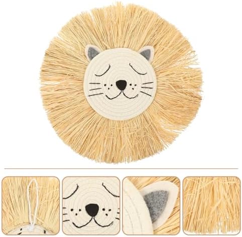 Cabilock Woven Cartoon Lion Wall Hanging Decor