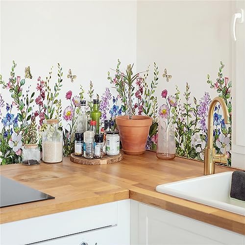 Colorful Flower Butterfly Wall Sticker by Sacinora