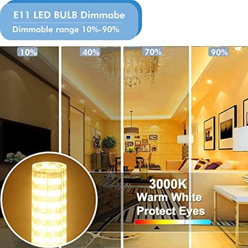 Pack of 5 E11 LED Bulb 7W Dimmable Warm White 3000K
