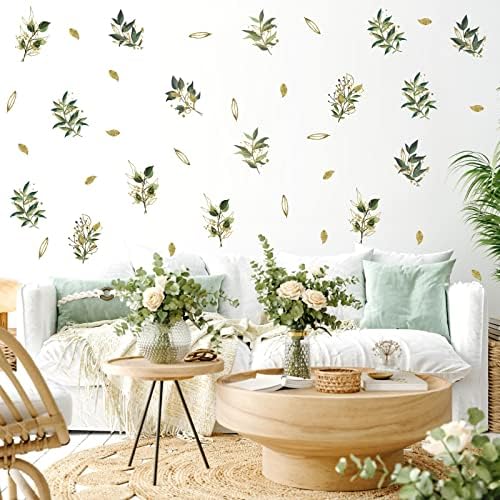 Gold Leaves Wall Sticker for Modern Decor