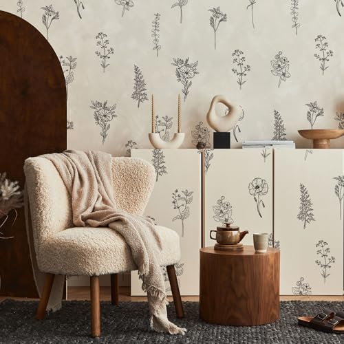12 Sheets Wildflower Wall Decals Retro Boho Floral Murals