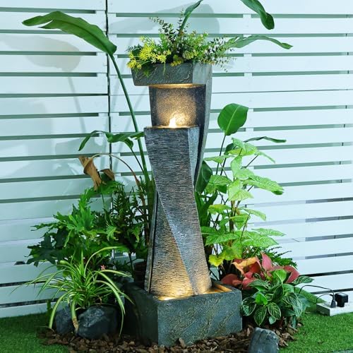 472 In H Garden Fountain with LED Lights