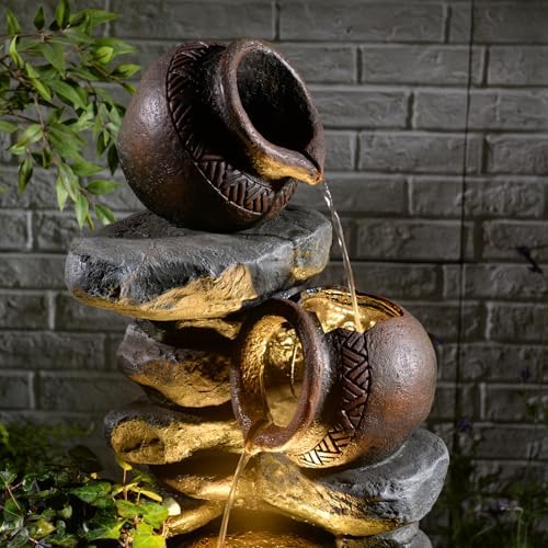 Bumilgar 3 Tier Outdoor Fountain with Lights