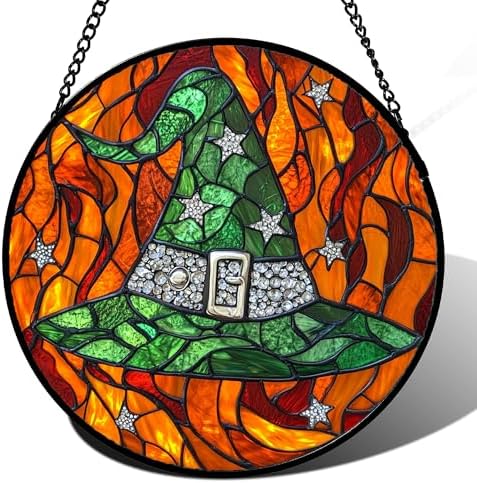 Halloween Stained Glass Window Hanging Suncatcher