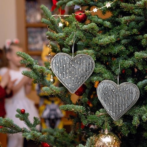 CLEENTABLE Set of 6 Beaded Heart Wall Decorations