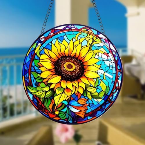 HOTIYOK Sunflower Suncatcher Window Hanging