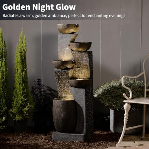 Bumilgar 5-Tier Tall Water Fountain with Warm Lights